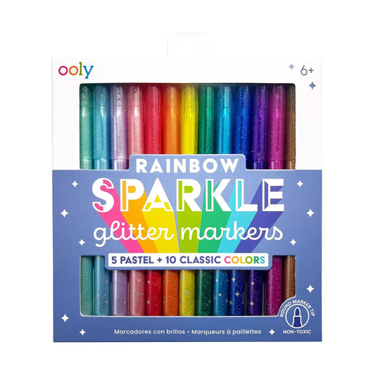 Rainbow Sparkle Glitter Markers (Set/15) - Après NJ
