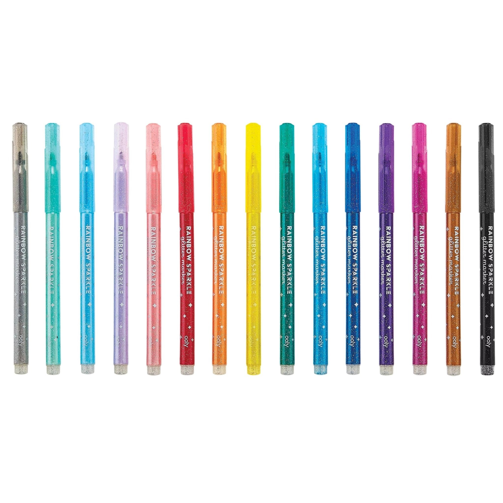 Rainbow Sparkle Glitter Markers (Set/15) - Après NJ