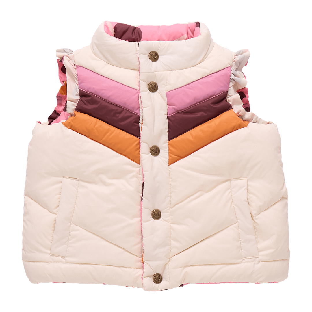 Reversible Ellis Ruffle Vest - Cream stripe - Après NJ