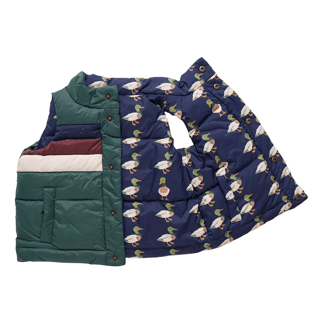 Reversible Ellis Ruffle Vest - Evergreen Stripe - Après NJ