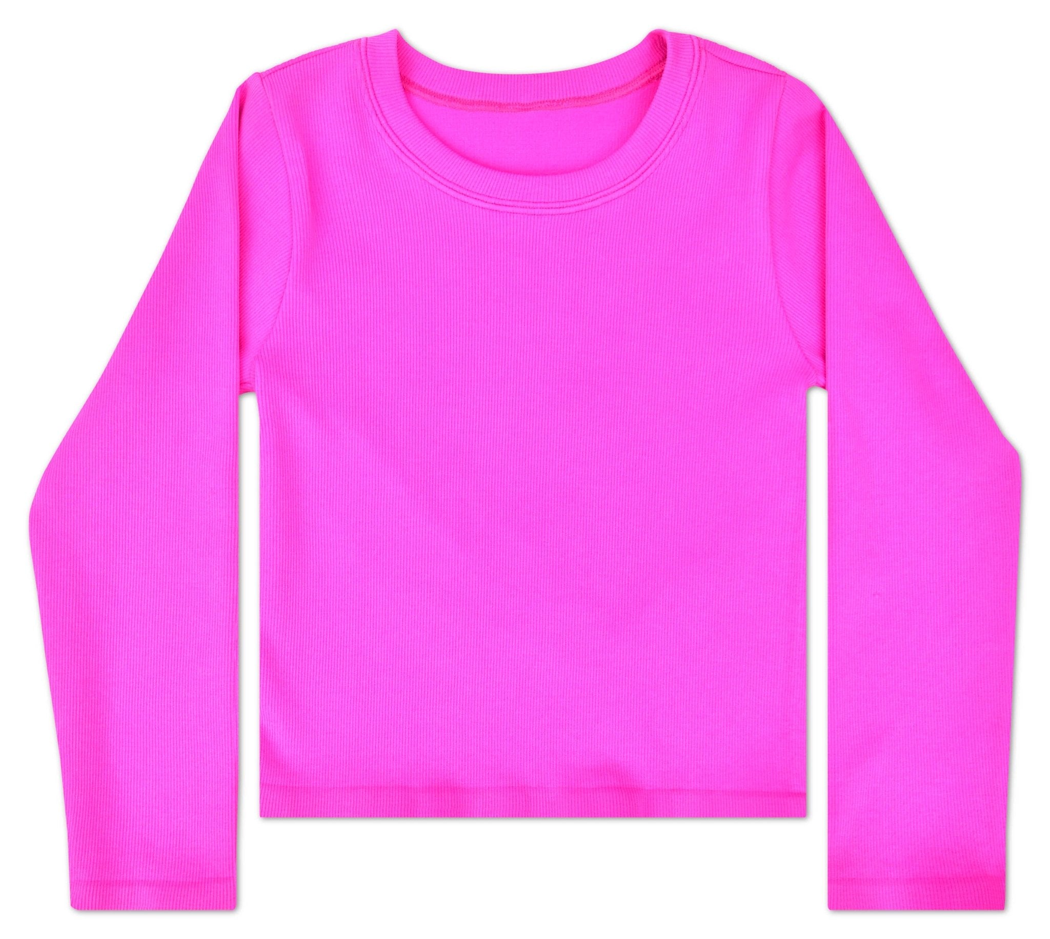 Ribbed Long Sleeve Shirt - Hot Pink - Après NJ