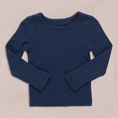 Seesaw Long Sleeve Rib T-shirt - Navy - Après NJ