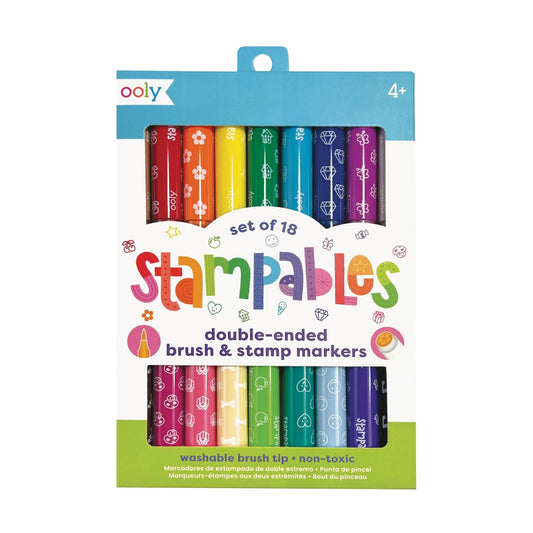 Stampables Double - Ended Stamp & Brush Markers: Set of 18 - Après NJ