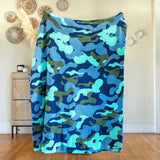 Throw Blanket - Camouflage - Blue & Green - Après NJ