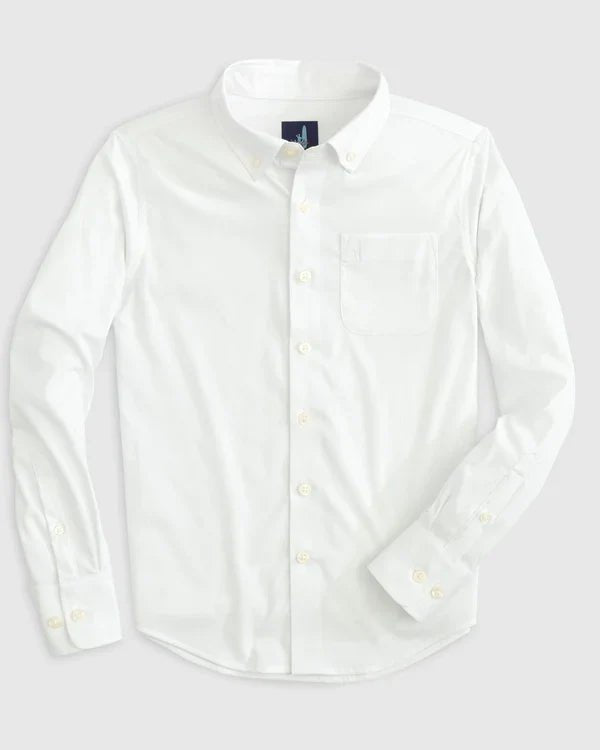 Tradd Performance Button Up Shirt (White) - Après NJ