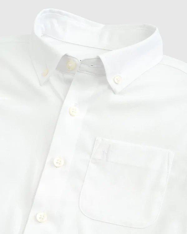 Tradd Performance Button Up Shirt (White) - Après NJ