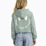Think Happy Cropped Zip Hoodie