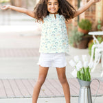 White Ruffle Trim Woven Kids Shorts - Après NJ