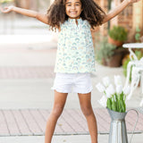 White Ruffle Trim Woven Kids Shorts - Après NJ