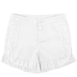 White Ruffle Trim Woven Kids Shorts - Après NJ
