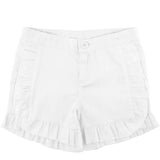 White Ruffle Trim Woven Kids Shorts - Après NJ