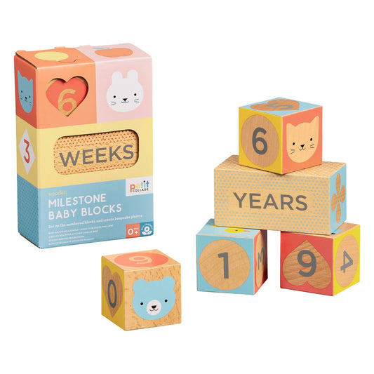 Wooden Baby Milestone Blocks - Après NJ